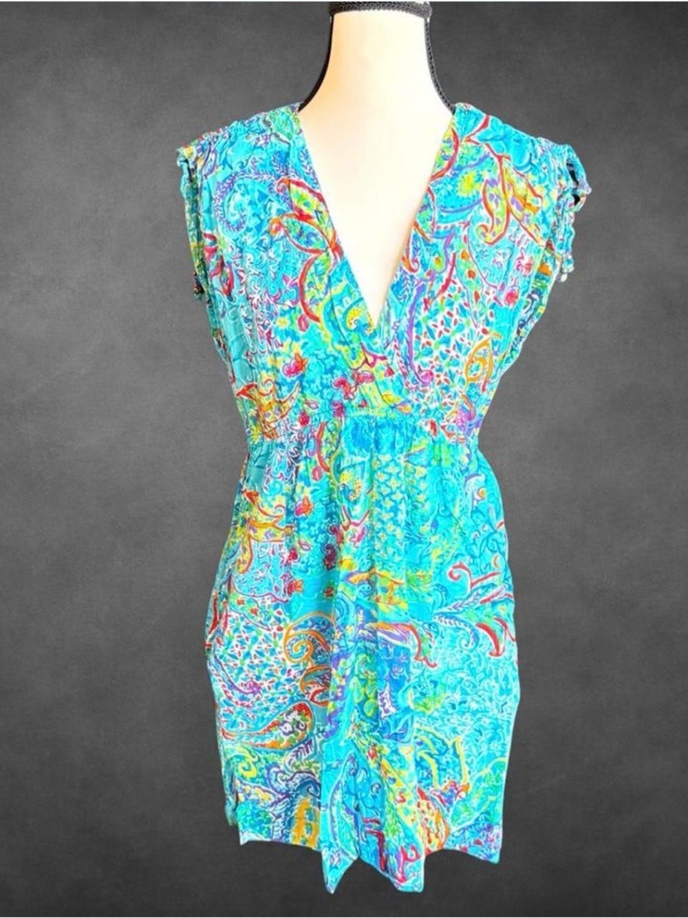 Lauren Ralph Lauren Paisley Print Cotton Cover Up Dress - Small